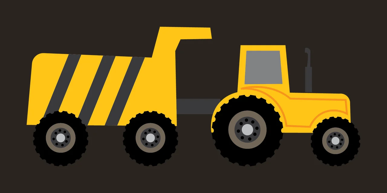 Black Silhouette Of A Farm Tractor Pulling Large carriage wheels contrast preview thumbnail