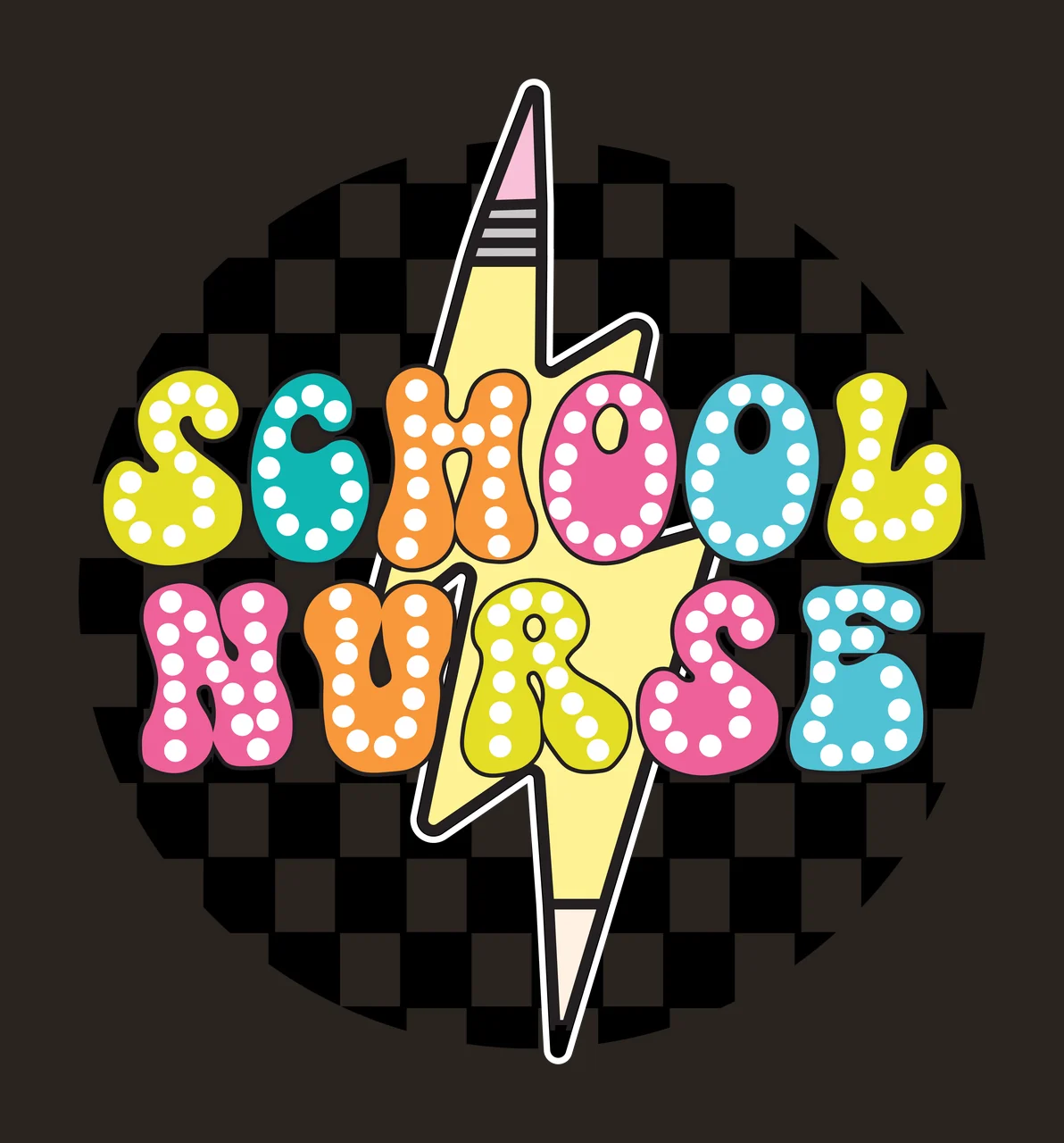 School Notes Checkered Lightning Bolt Design text overlay pattern contrast preview thumbnail