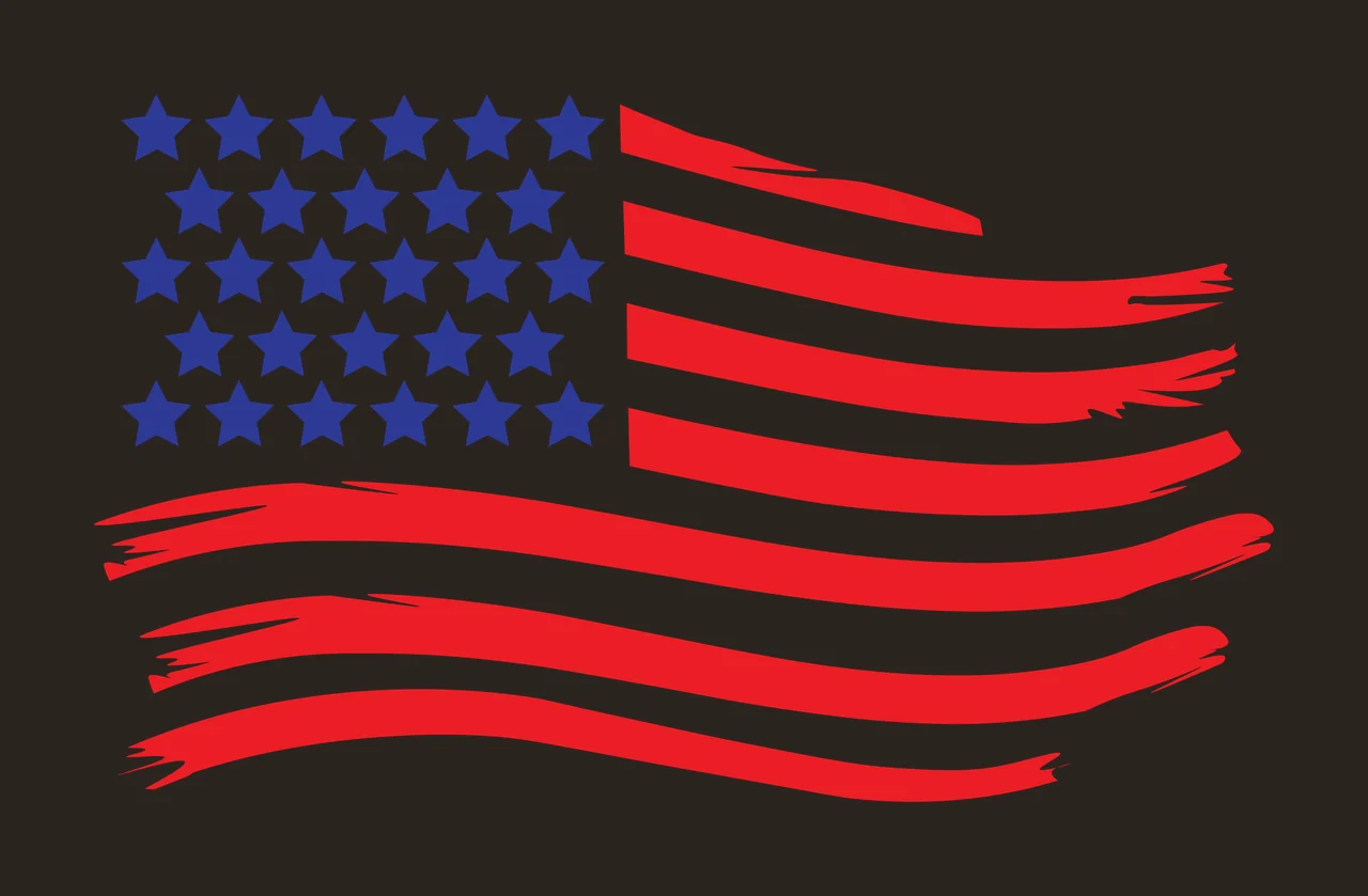 Flag American Waving Horizontal Stripes stars brush stroke contrast preview thumbnail