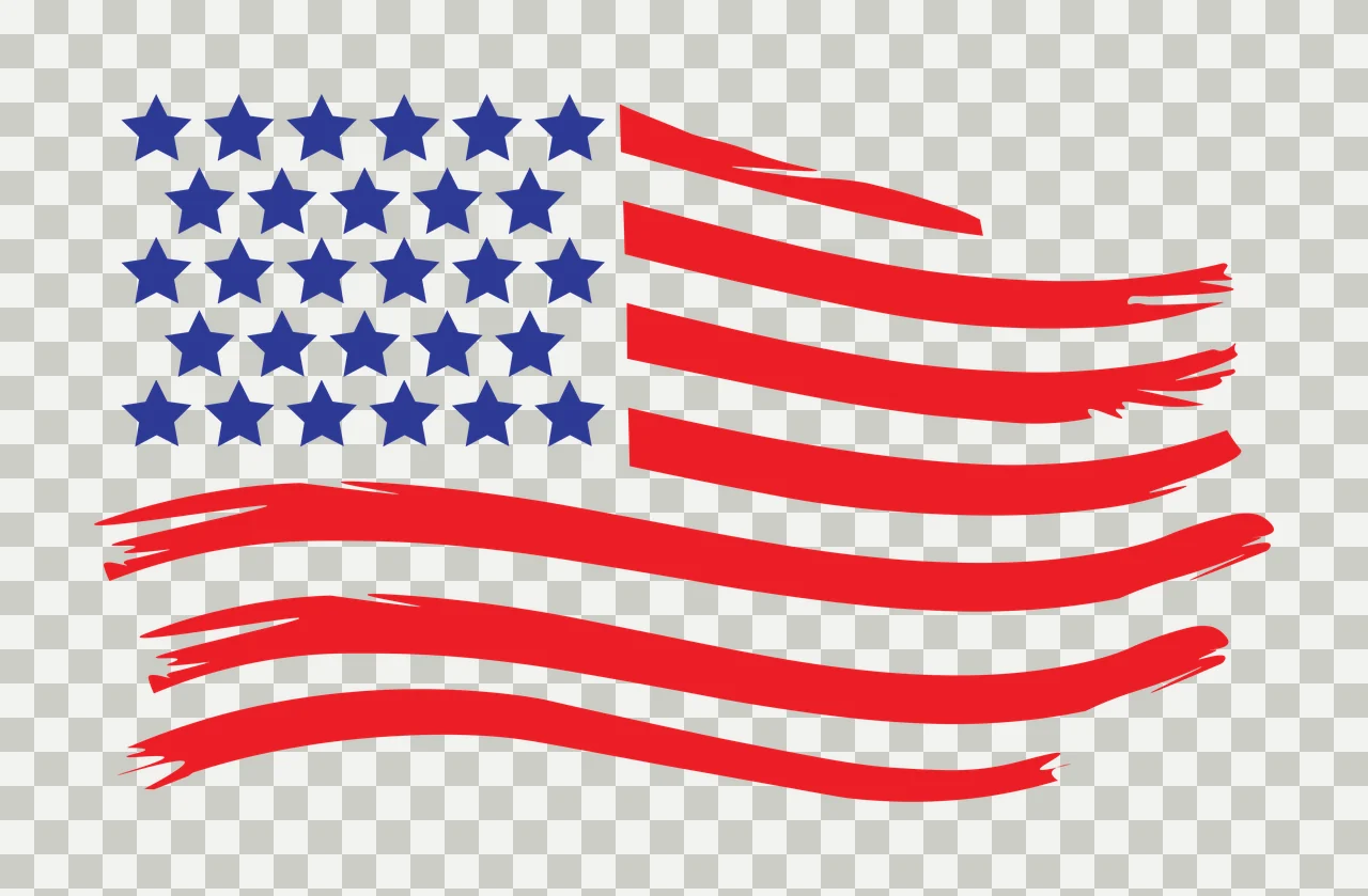 Flag American Waving Horizontal Stripes stars brush stroke transparency and detail preview thumbnail