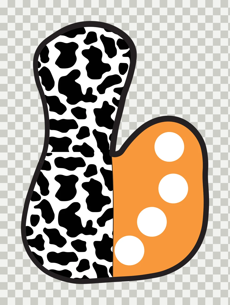 Half Cow Bright Font Dalmatian Race Doodle Leopard Character 04 racing transparency and detail preview thumbnail