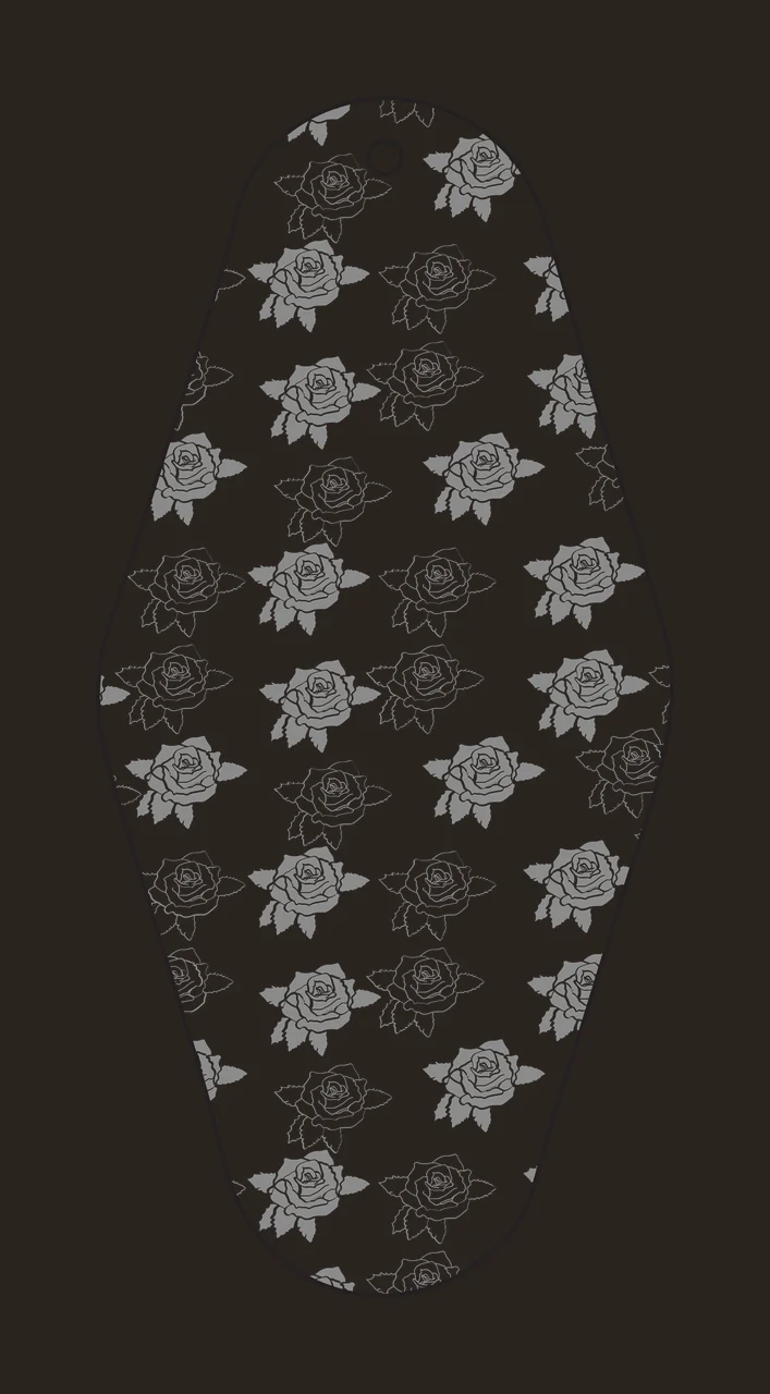 Classic Motel Keychain Rose Pattern Teardrop Shape Design Roses contrast preview thumbnail