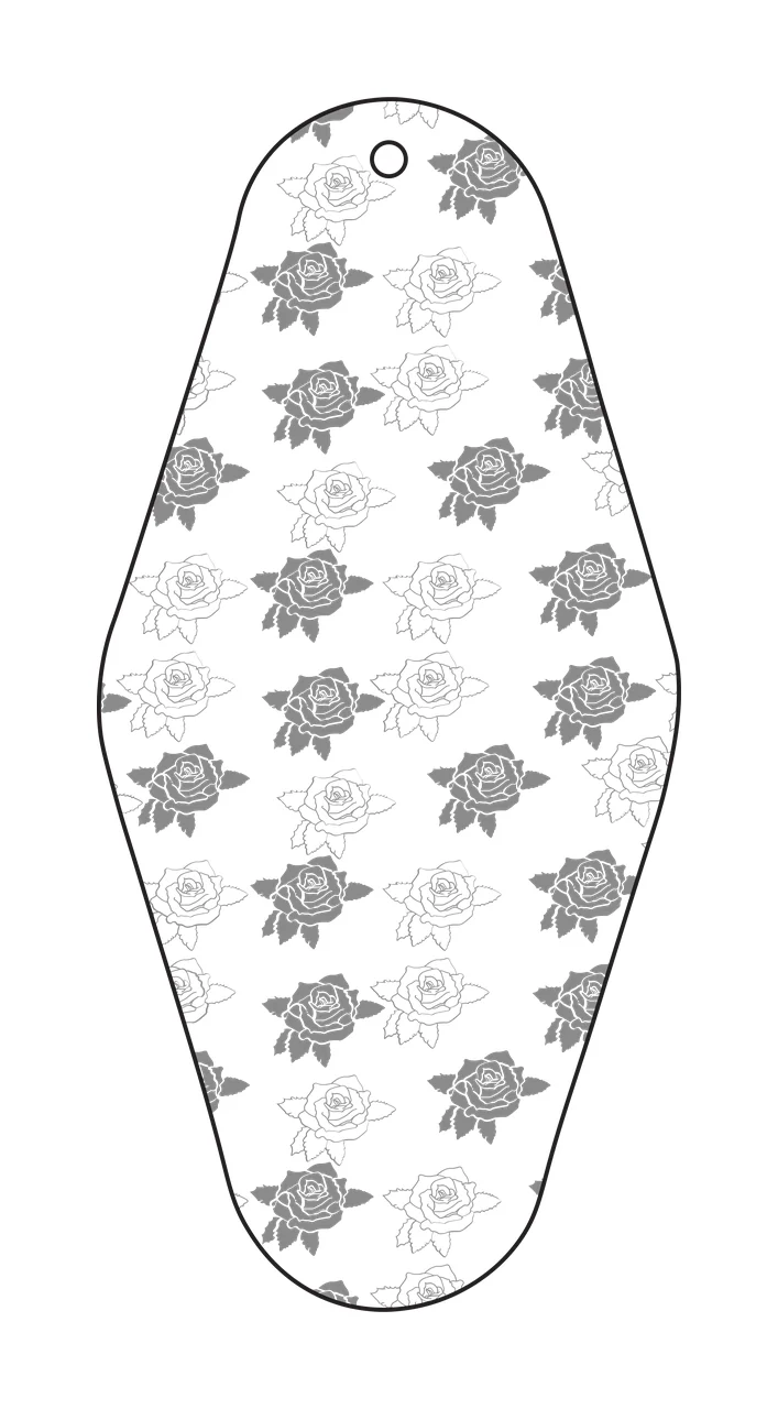 Classic Motel Keychain Rose Pattern Teardrop Shape Design Roses