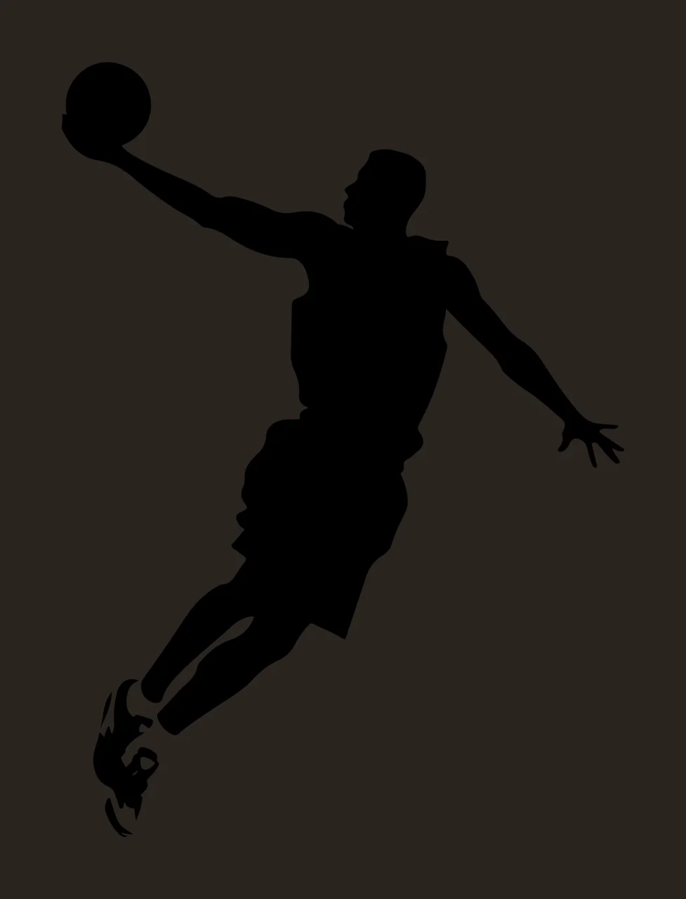Can Glass Wrap Basketball Player Midair Silhouette contrast preview thumbnail