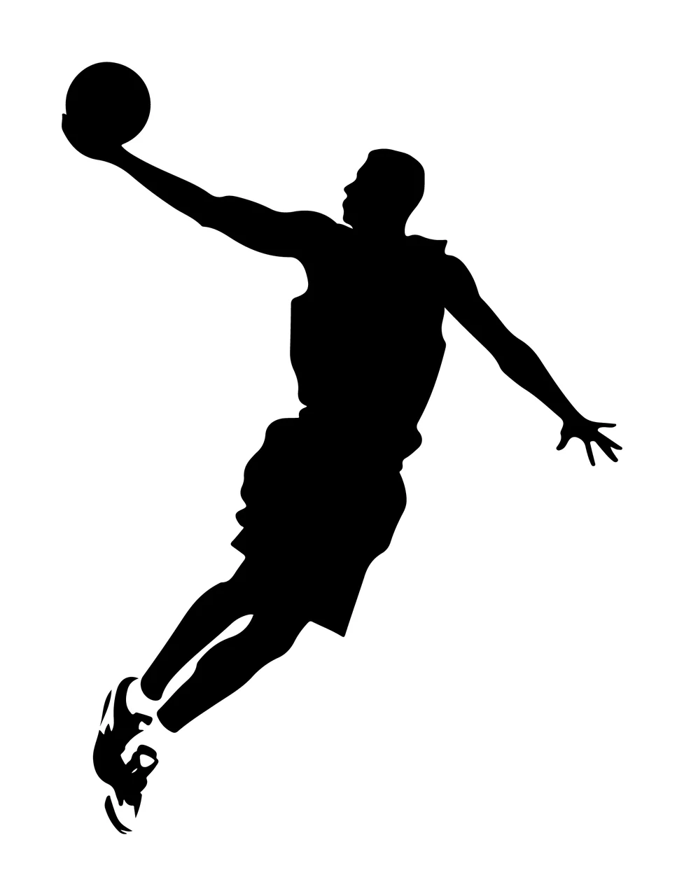 Can Glass Wrap Basketball Player Midair Silhouette