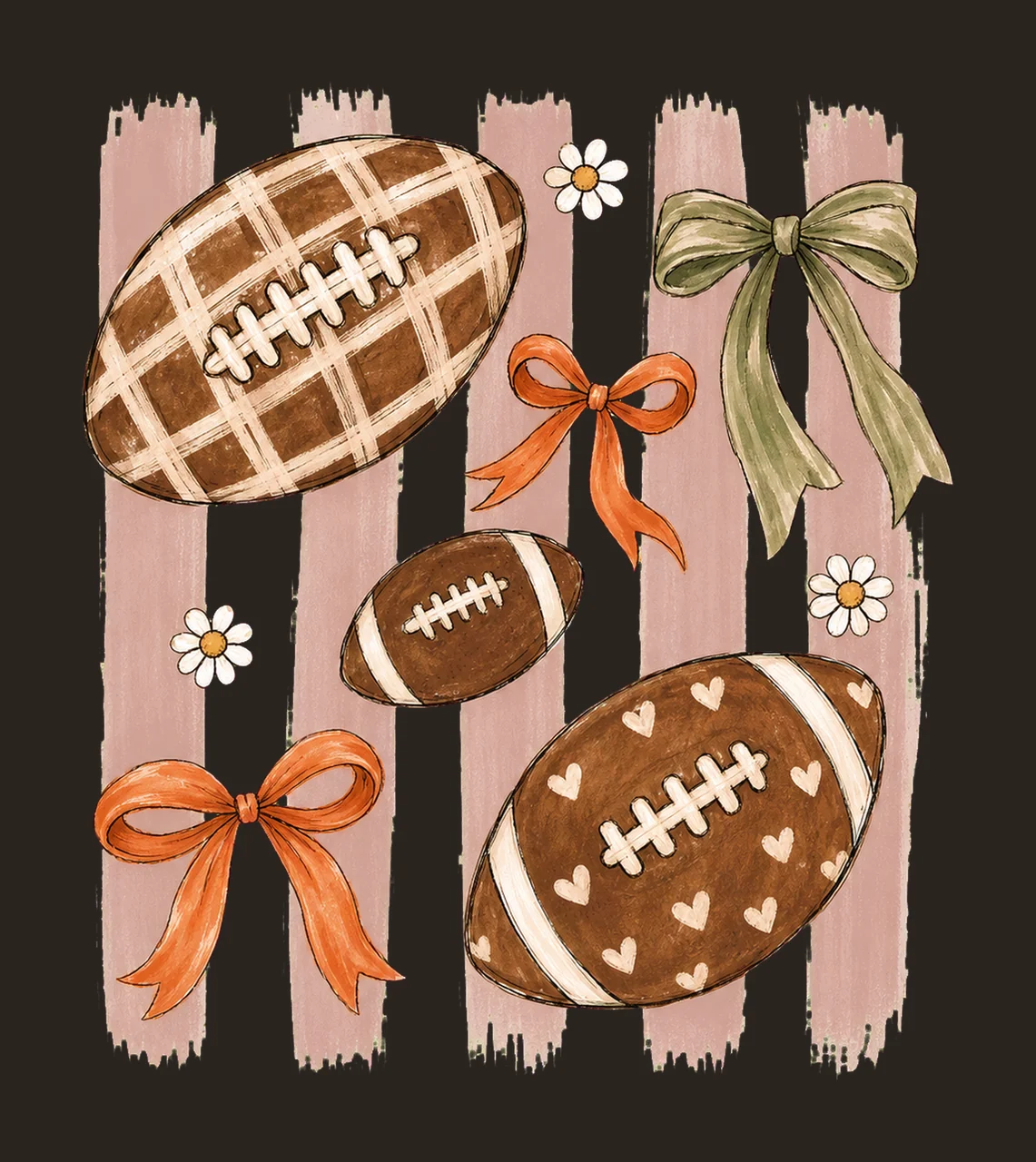 Striped Football Polka Dot Bows sublimation Variation D contrast preview thumbnail