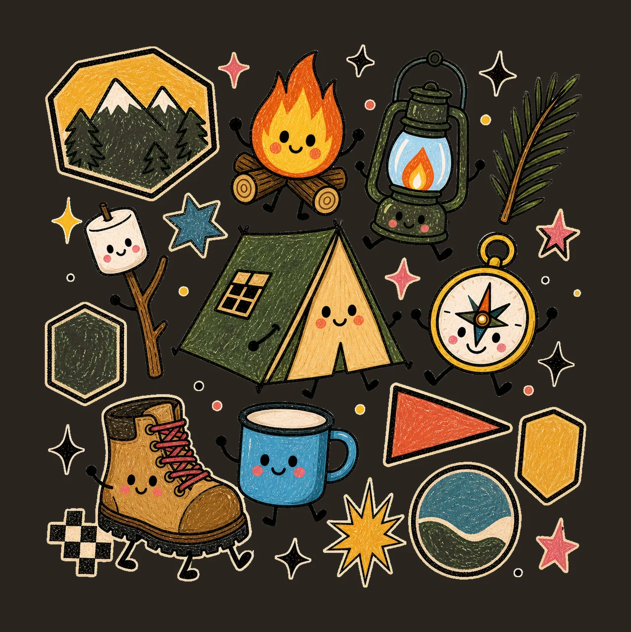 camping outdoor 03 retro varsity sublimation instant shirt contrast preview thumbnail