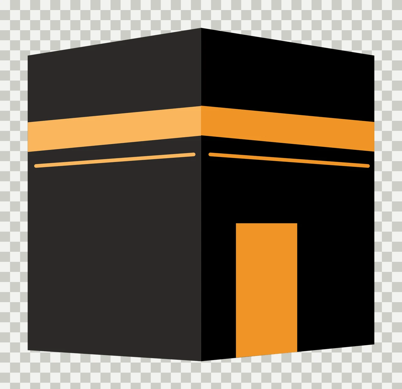 Three Dimensional Black Cube Shape minimalist geometry perspective transparency and detail preview thumbnail
