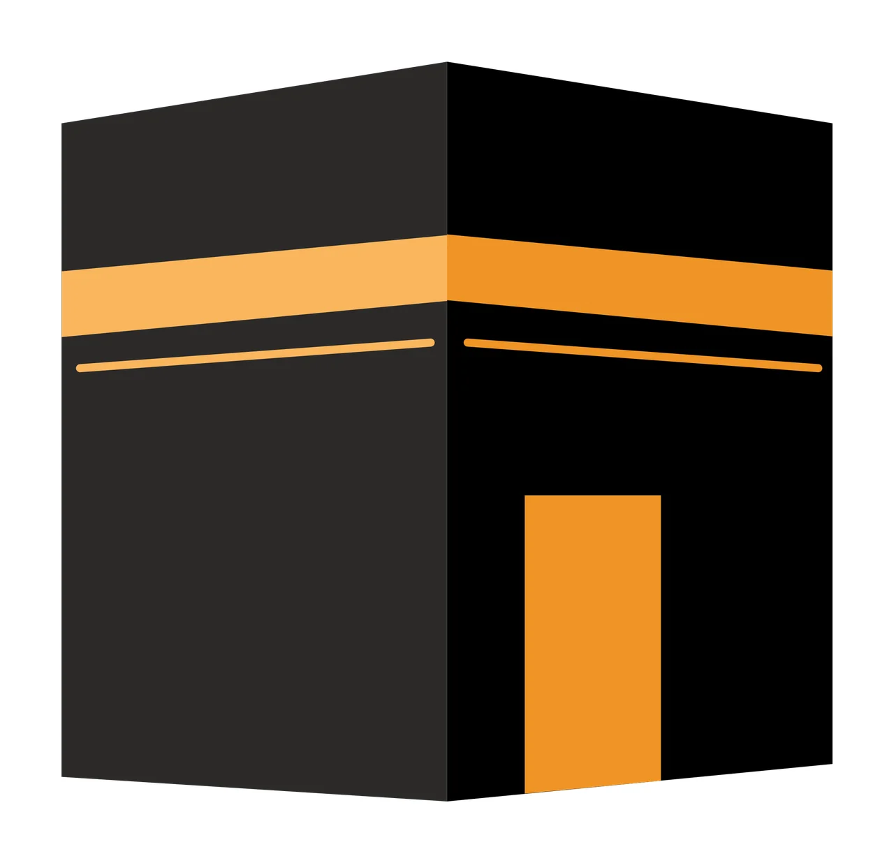 Three Dimensional Black Cube Shape minimalist geometry perspective