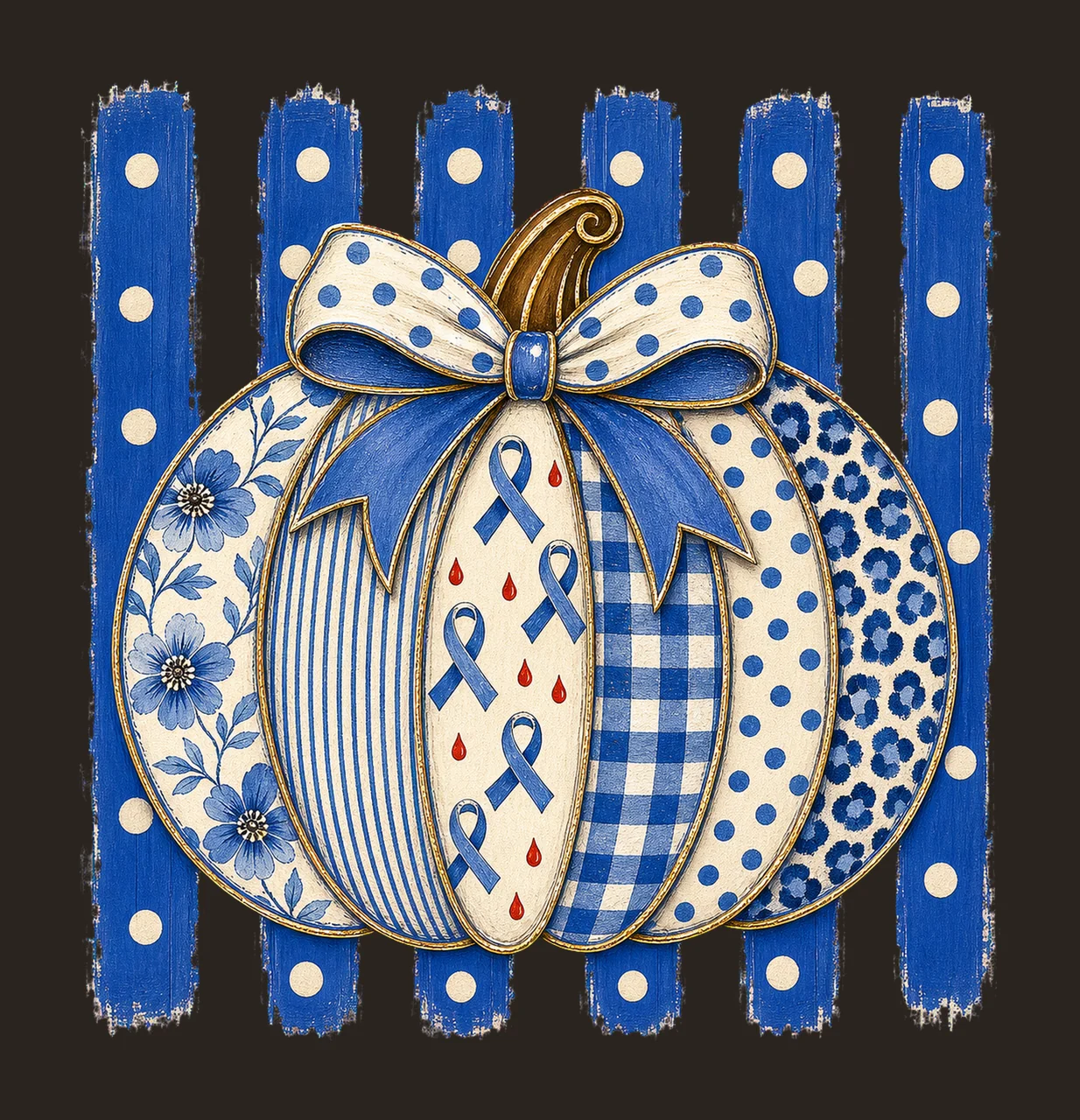 Diabetes Awareness Pumpkin Blue Coquette bundle 04 contrast preview thumbnail