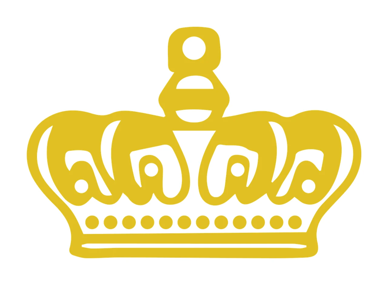 Black Ornate Crown Silhouette With Spherical Decorative Border circles