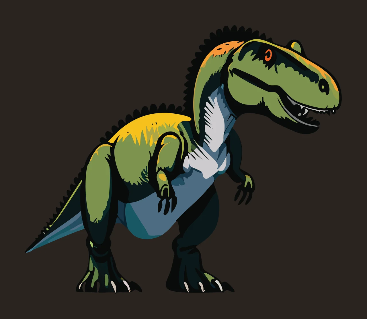 Dinosaur Silhouette With Textured Surface standing claws teeth contrast preview thumbnail