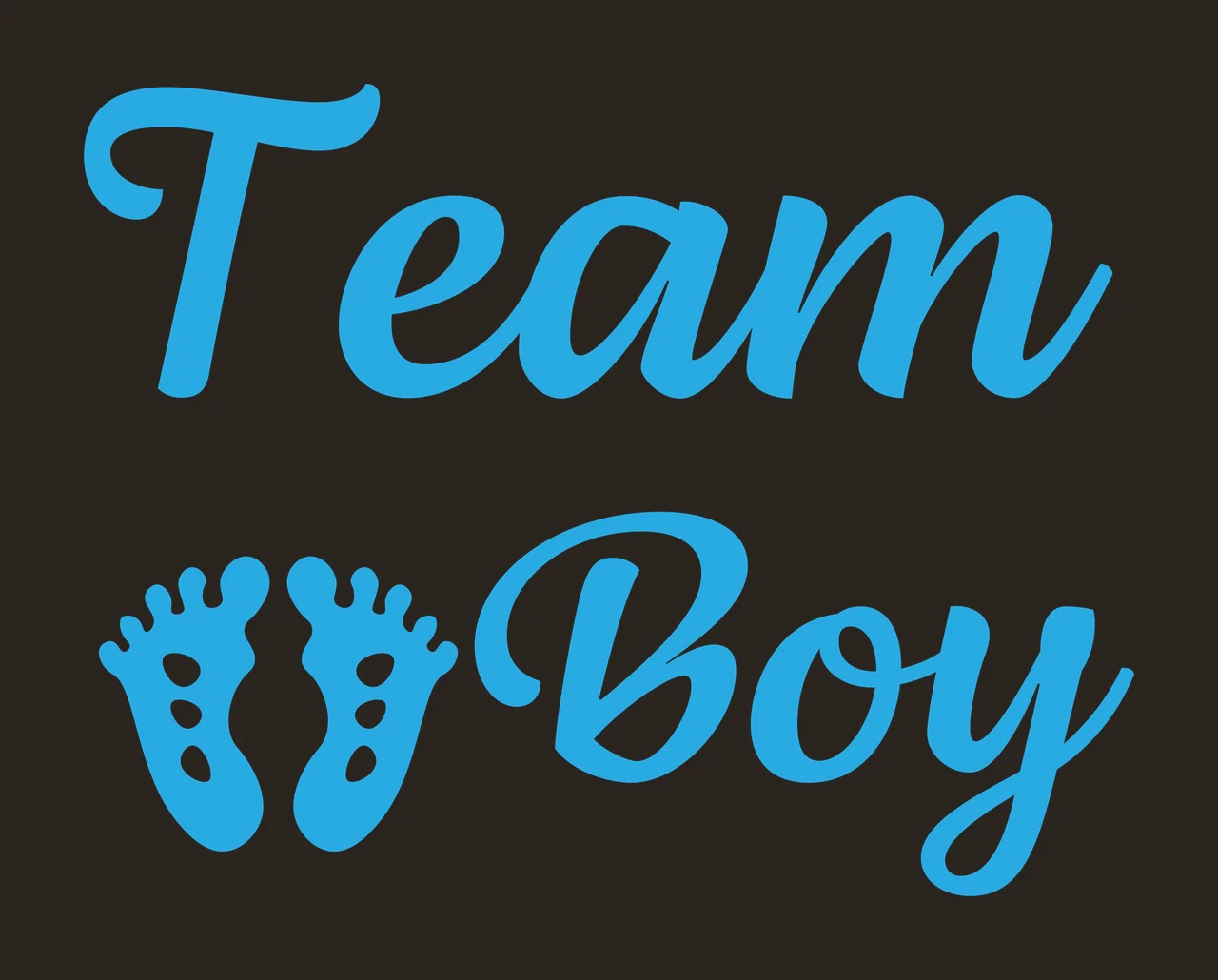 Team Boy Typography Design with Team text, baby footprints and cursive script font in light blue and white contrast preview thumbnail