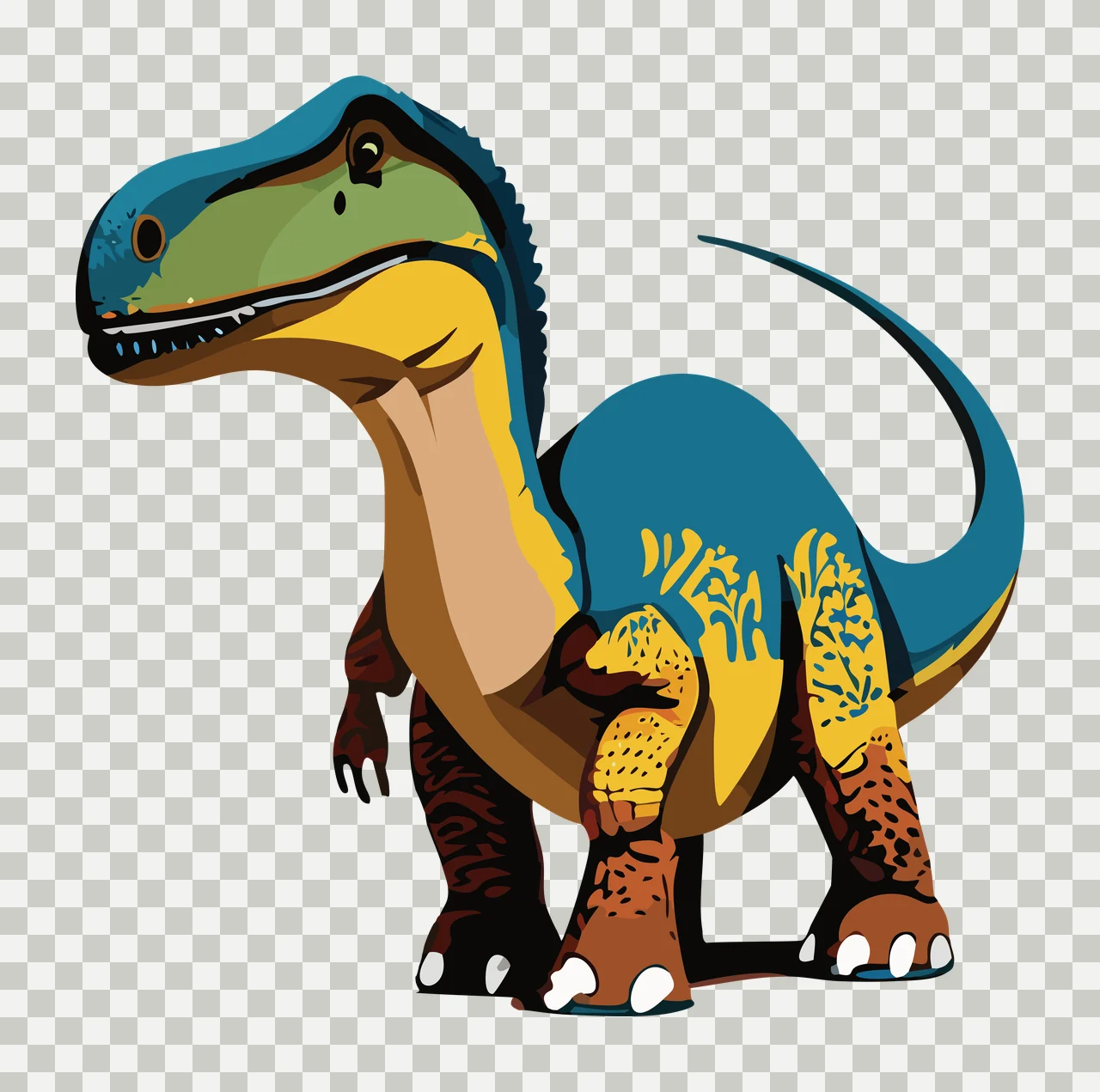 Dinosaur Standing Silhouette With Line Details drawing black transparency and detail preview thumbnail