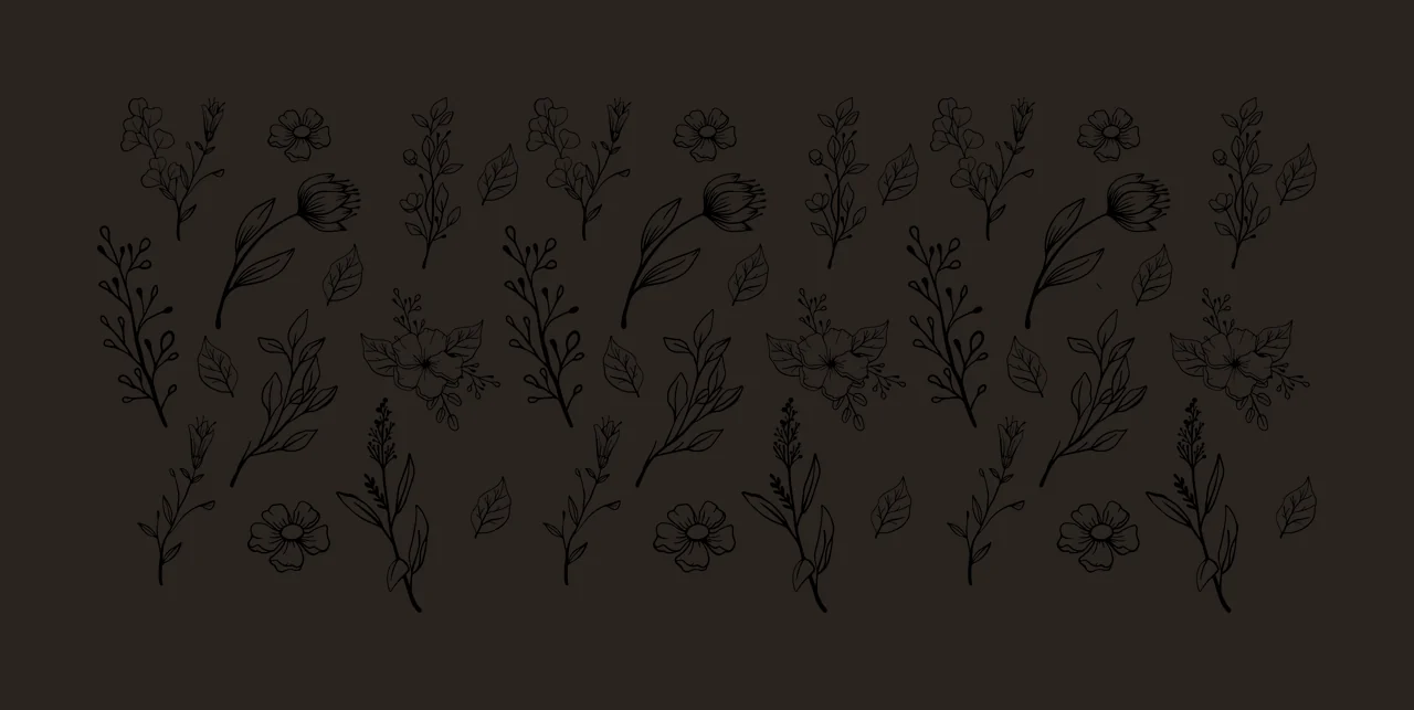 Can Glass Wrap Floral Elements Sketch Collection Flowers and leaves contrast preview thumbnail
