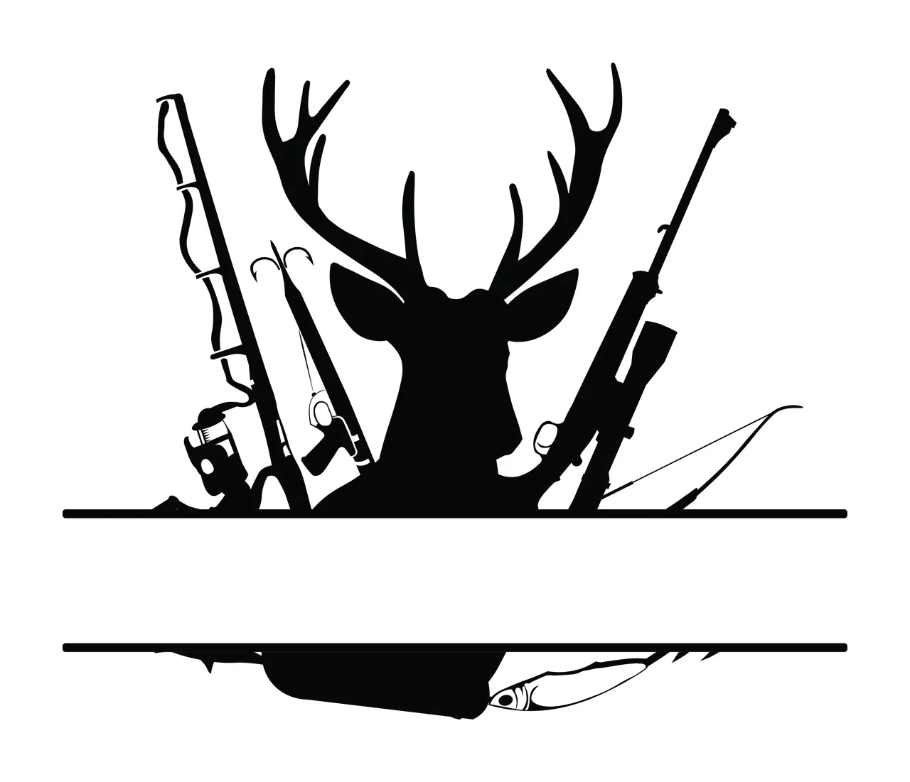 Deer Monogram Hunting Fishing Character 10 hunter buck antlers