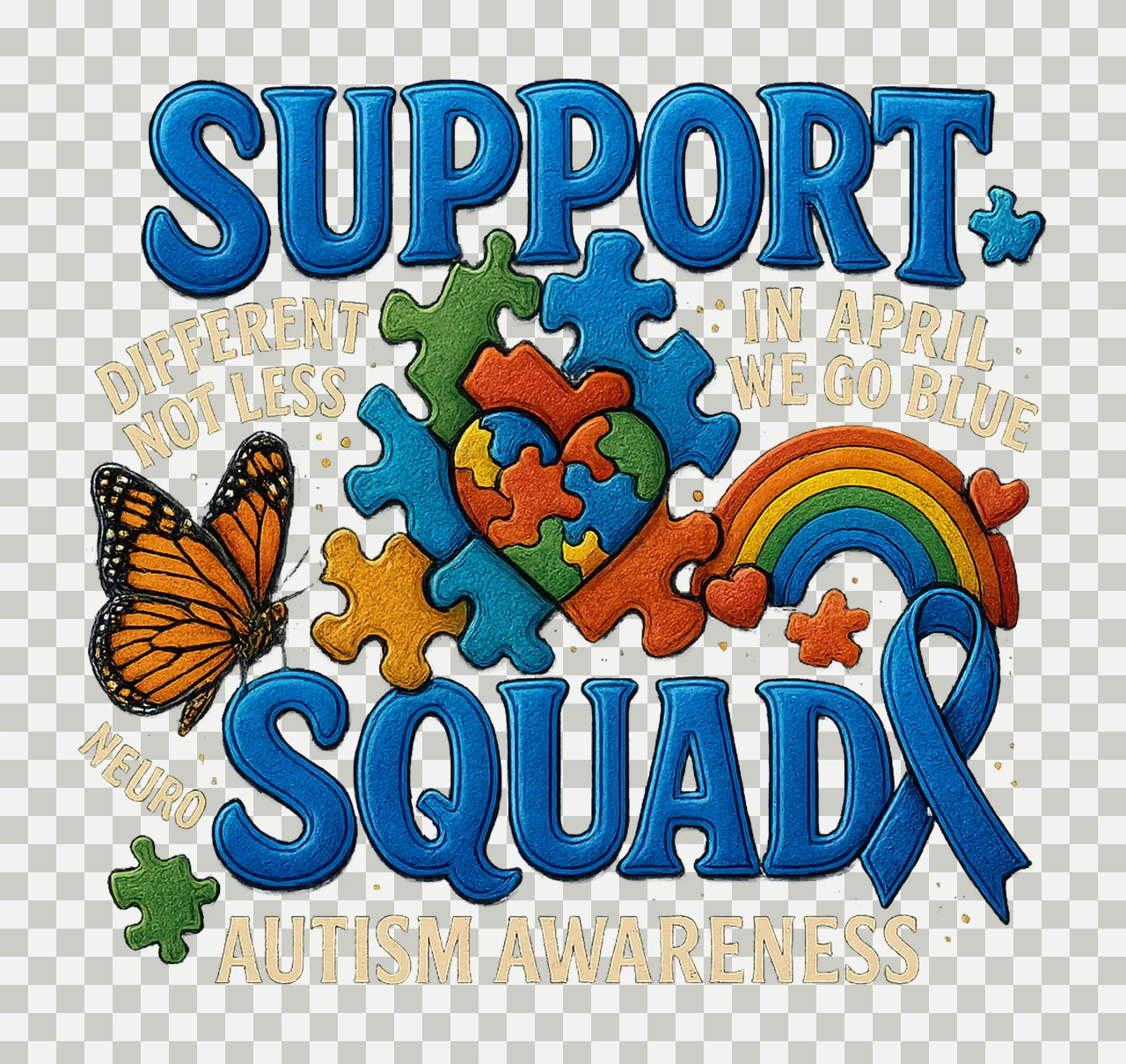 Family Autism Support Squad Autism Awareness Design Teacher transparency and detail preview thumbnail