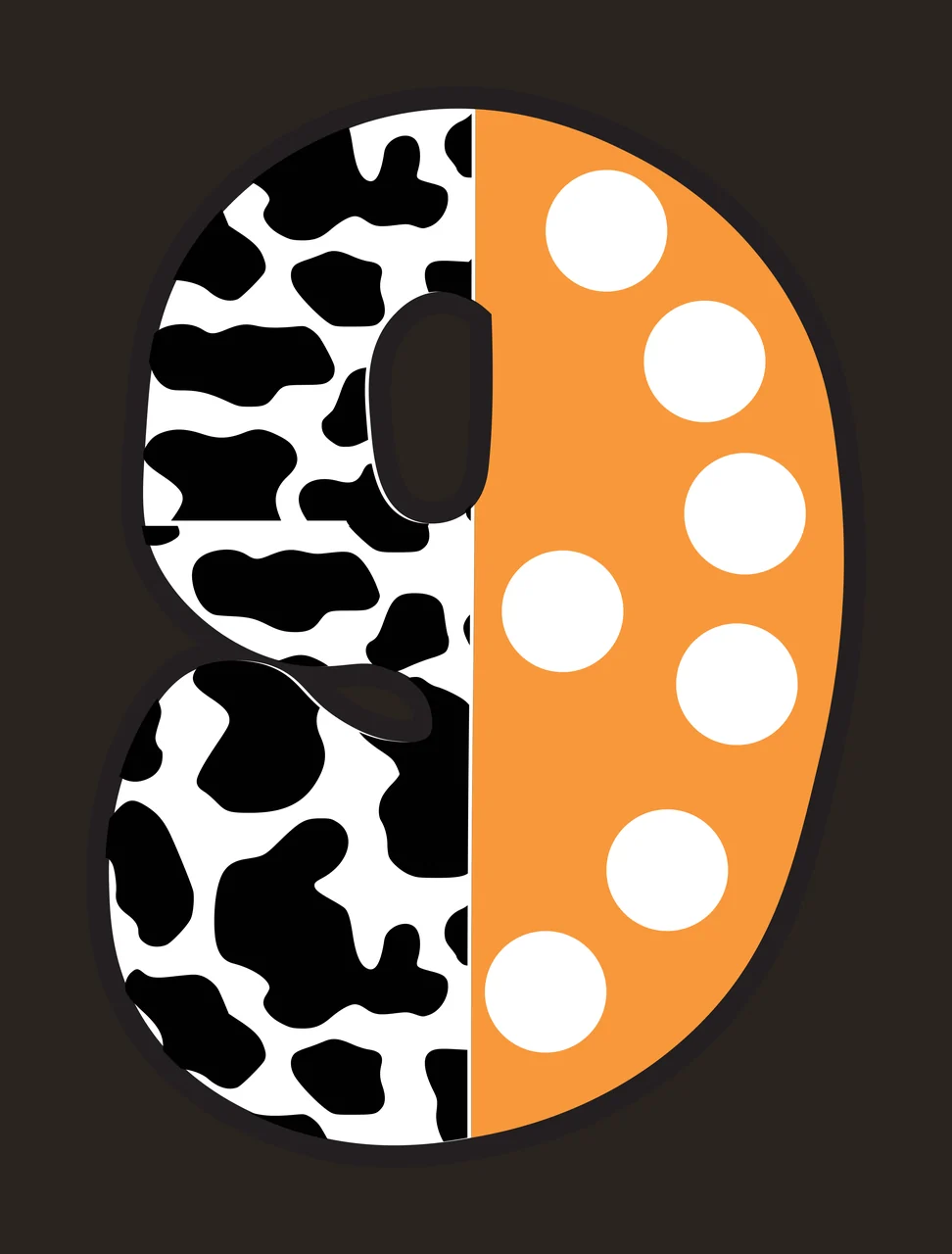 Half Cow Bright Font Dalmatian Race Doodle Leopard Character 30 racing contrast preview thumbnail