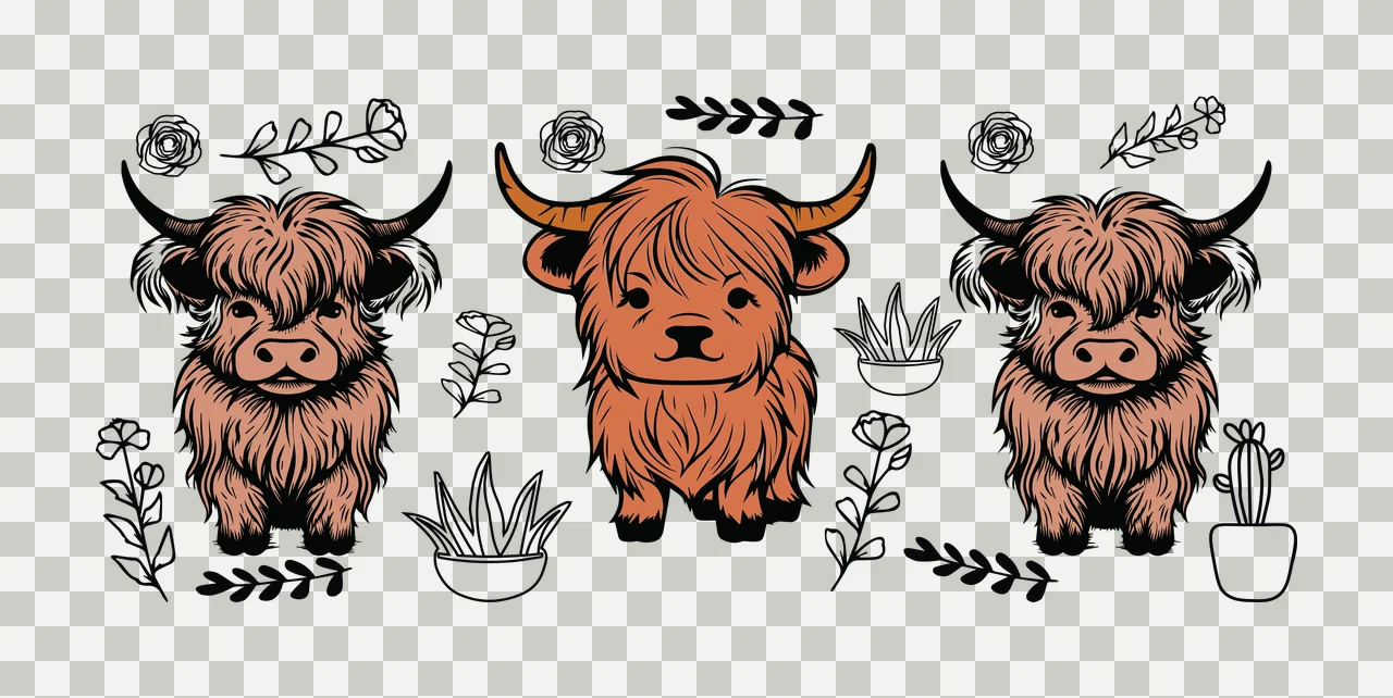 Can Glass Wrap Hairy Bovine With Cacti standing cactus flower transparency and detail preview thumbnail
