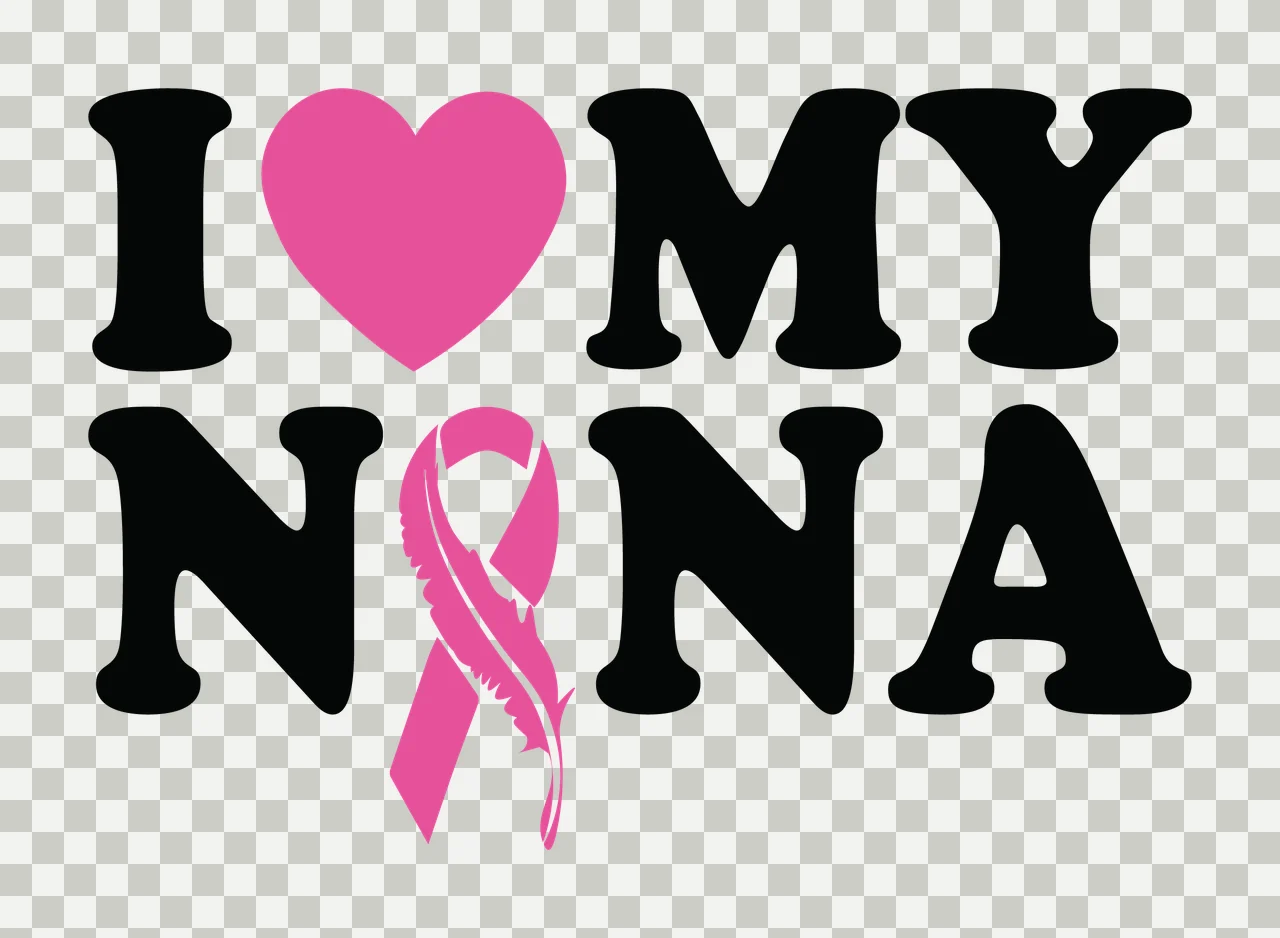 I Heart I My Nona Typography Design declaring ribbon letters transparency and detail preview thumbnail