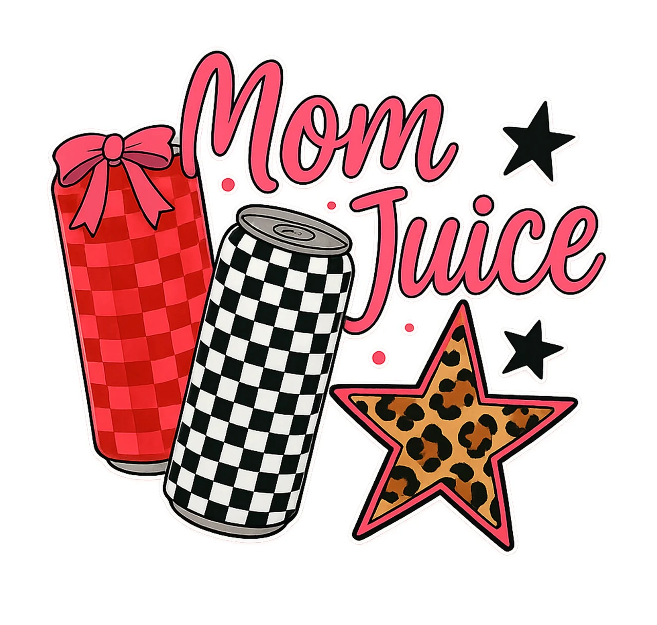 Mom Juice checkered lopard bow ORIGINAL She Just Mom