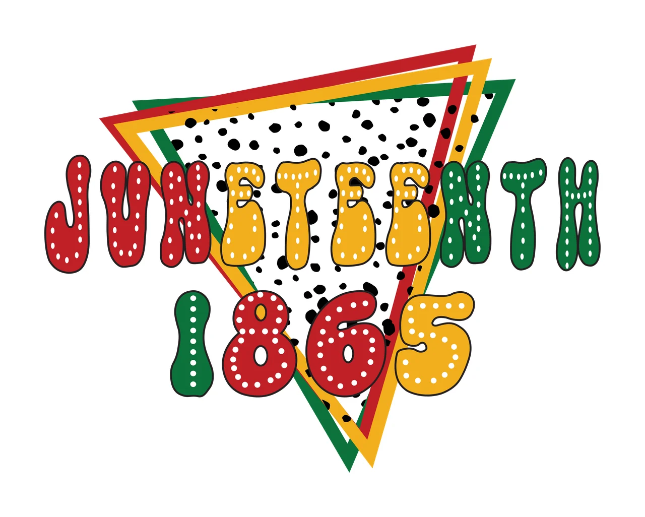 Juneteenth 1865 Triangular Graphic Emblem Triangle shape Overlapping
