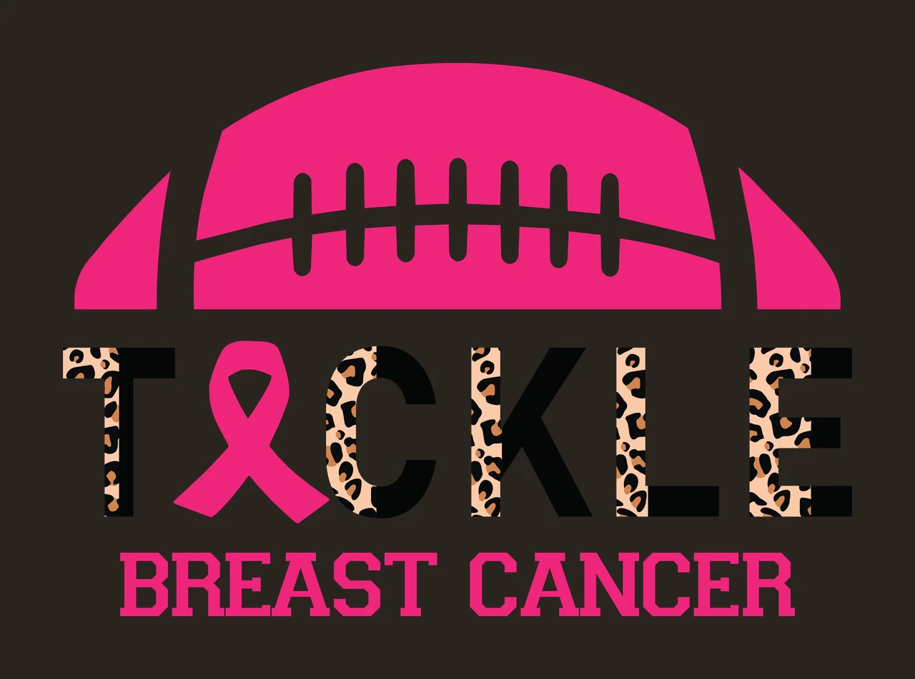 Tackle Breast Cancer Football Graphic Above Text and Variation contrast preview thumbnail