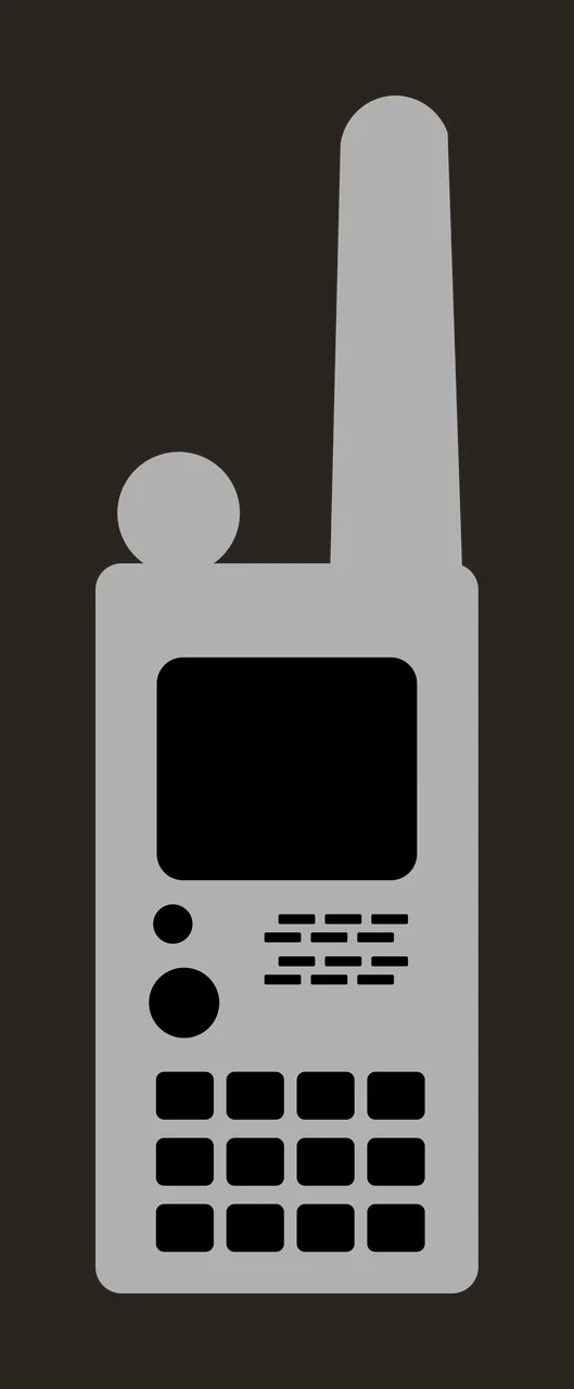 Black Silhouette Of A Handheld Portable Two Way radio Standing contrast preview thumbnail