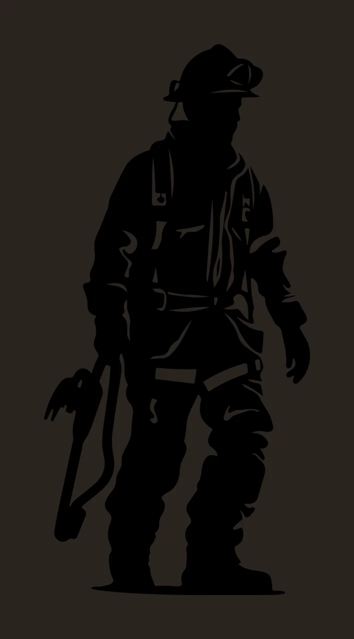 Can Glass Wrap Black Silhouette Of Firefighter contrast preview thumbnail