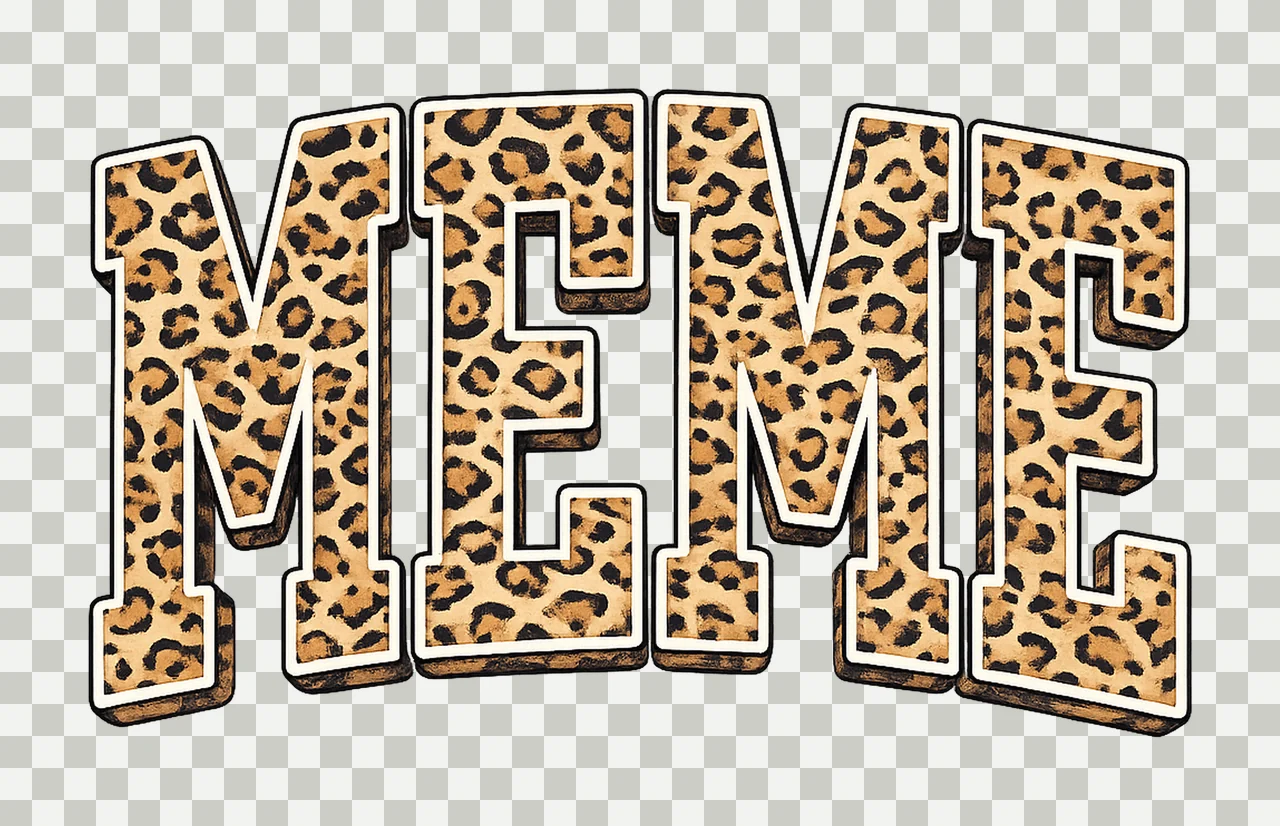 Leopard Meme Trendy Sublimation Design Animal Print Artwork transparency and detail preview thumbnail