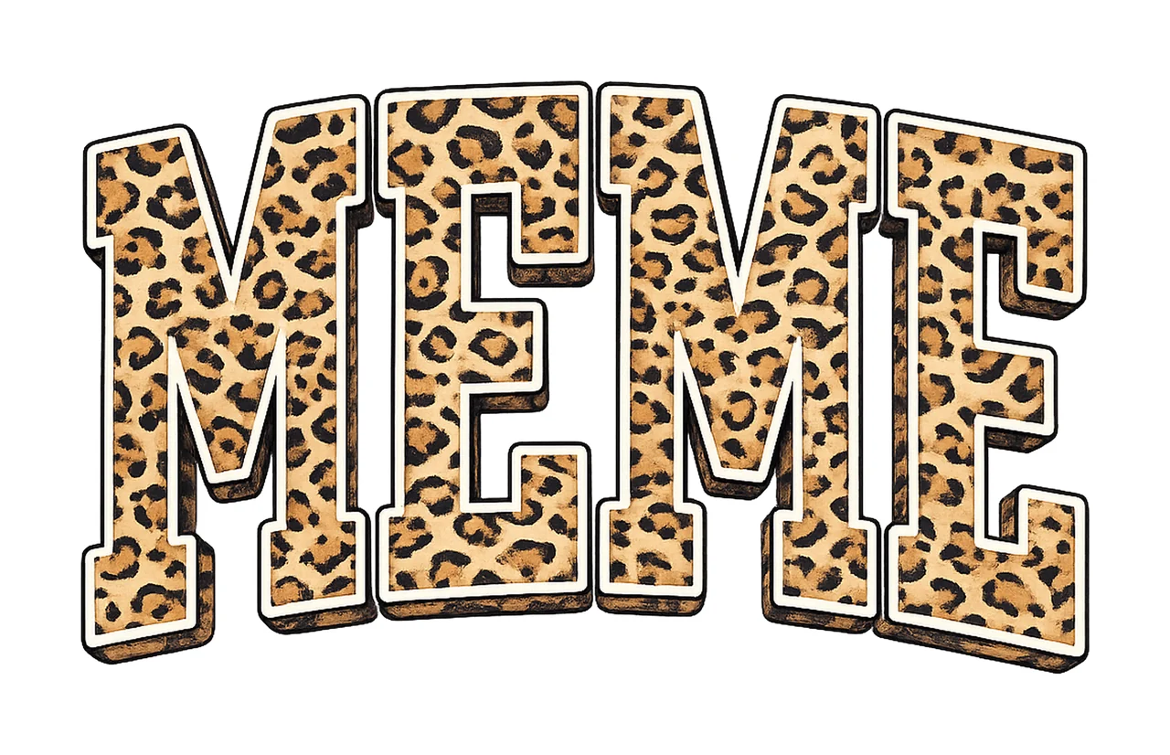 Leopard Meme Trendy Sublimation Design Animal Print Artwork