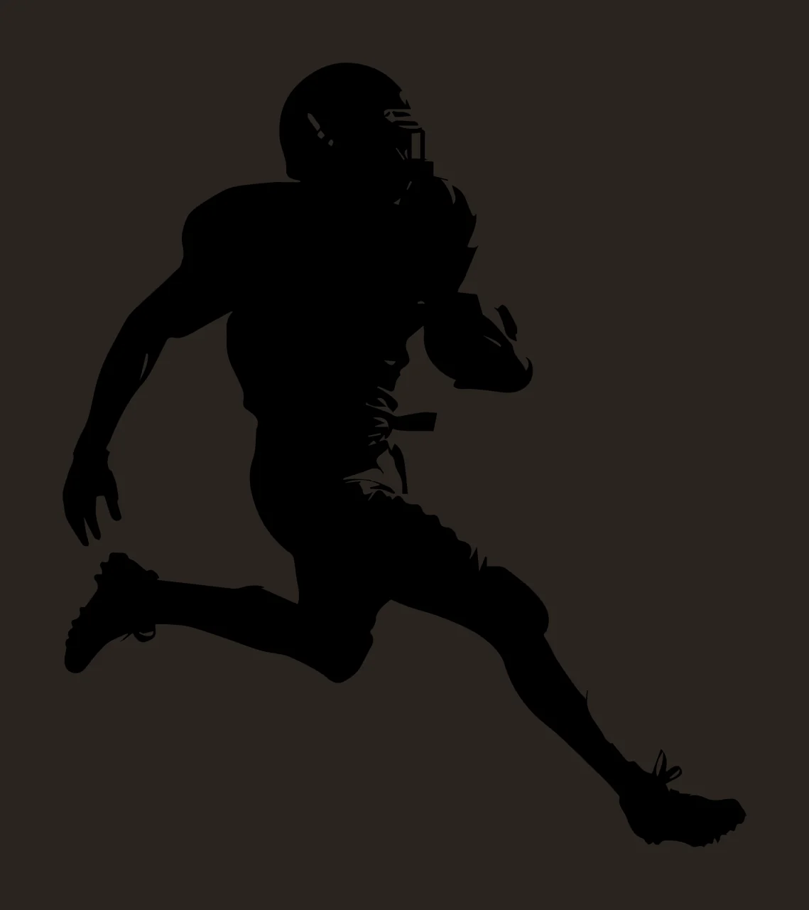 Football Player Black Silhouette Of A Running helmet shoulder pads contrast preview thumbnail