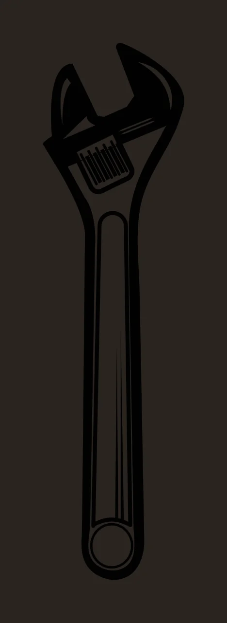 Adjustable Wrench Silhouette Graphic jaw knurled adjustment screw contrast preview thumbnail