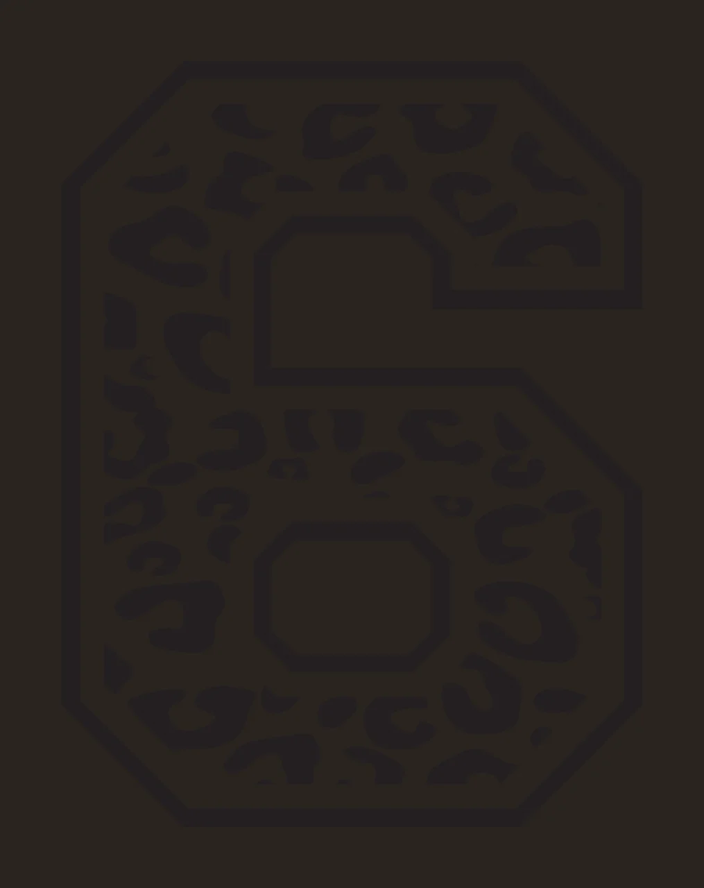 Black Varsity Half Font Leopard Character 23 print animal cheetah contrast preview thumbnail