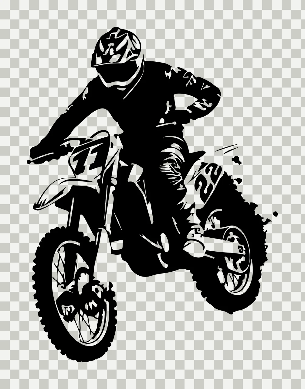 Motocross 11 22 Rider Mid Air Jump jumping motorcycle helmet transparency and detail preview thumbnail