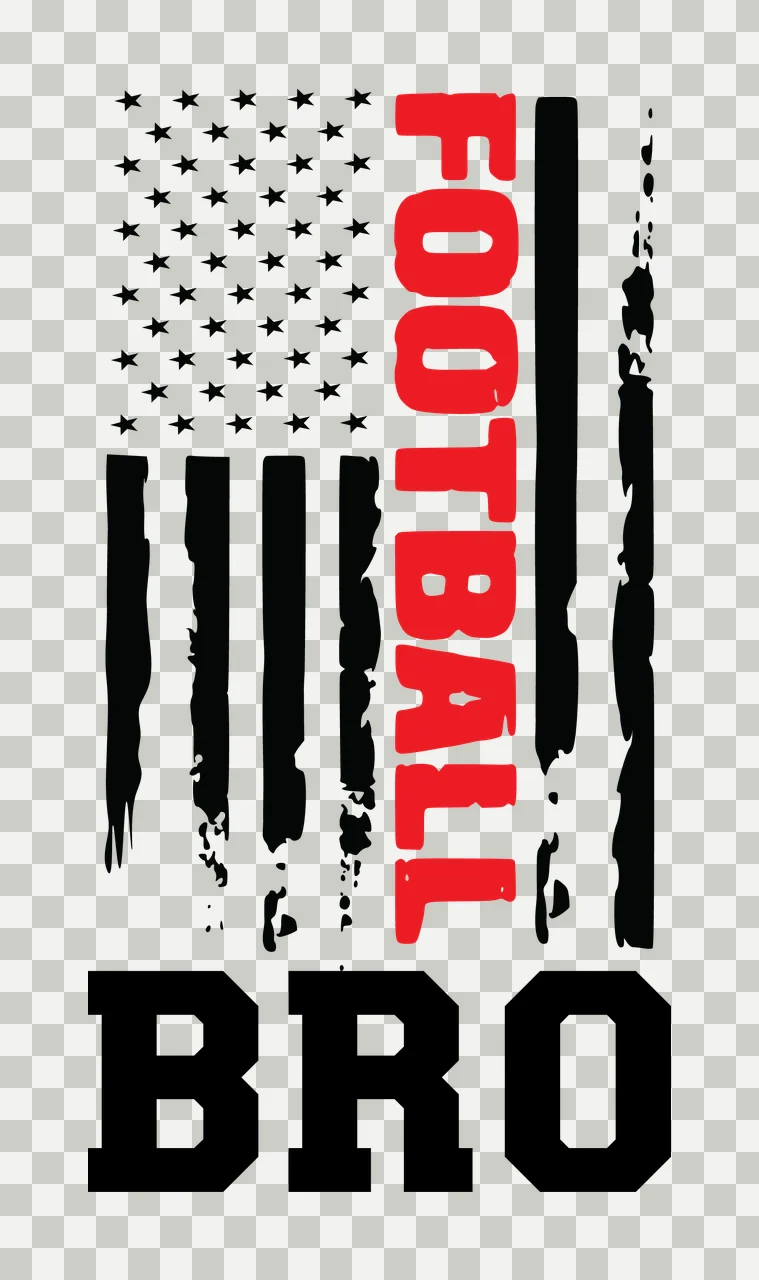 Football Bro Text With Flag Design decoration stars stripes transparency and detail preview thumbnail