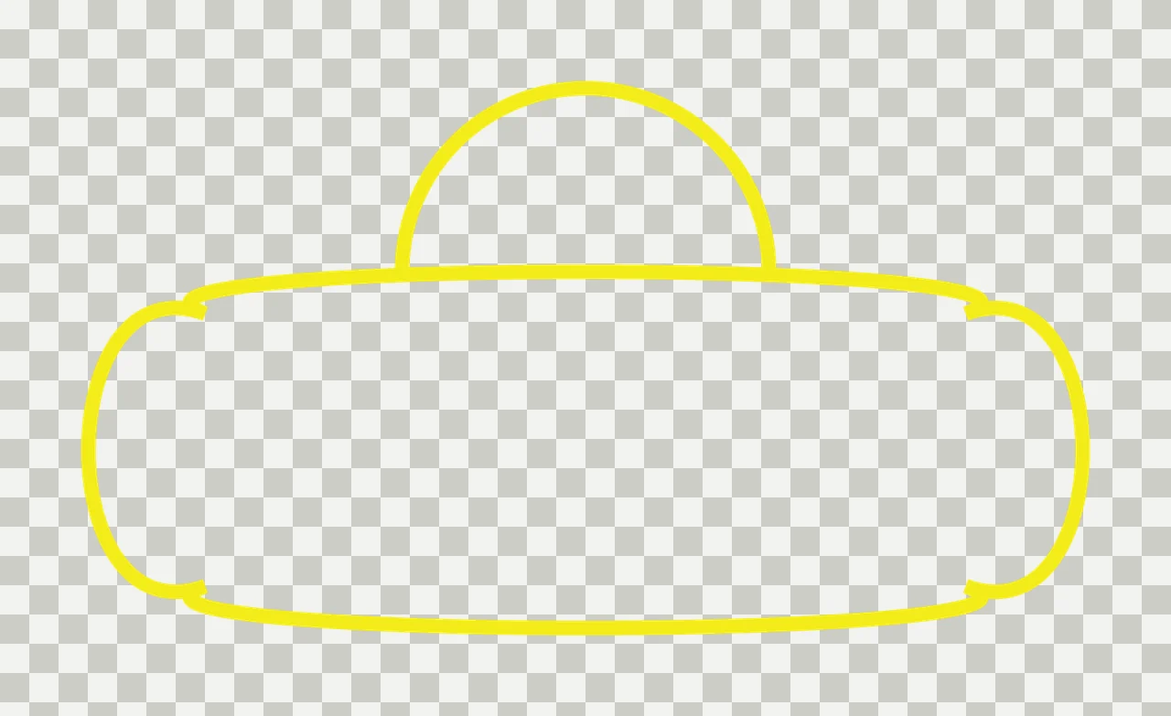 Black Line Drawing Of A Rounded Pill Shape Stationary arch transparency and detail preview thumbnail