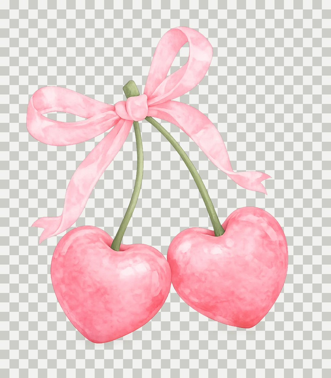 Coquette Cherry Girly Artwork Cute Cherry Design Pink transparency and detail preview thumbnail