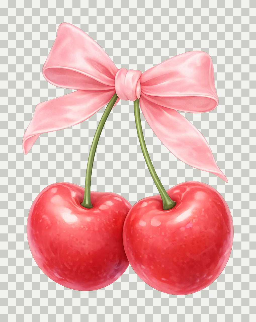 Cherry Bow Coquette Aesthetic Soft Girl Pink Bow Design transparency and detail preview thumbnail