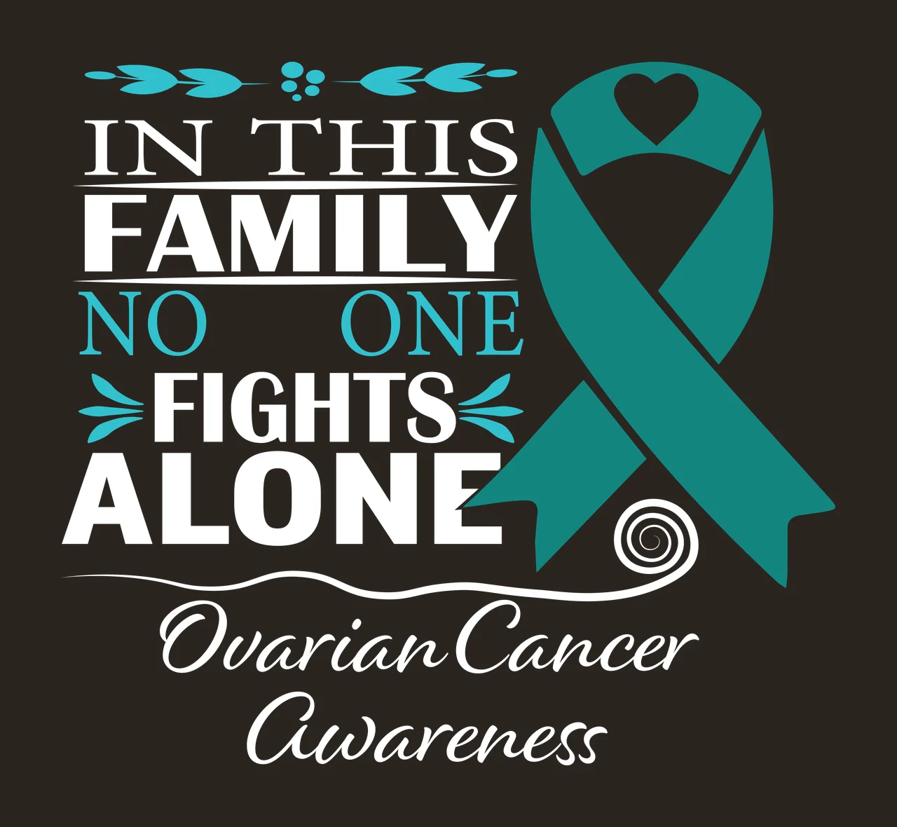 Ovarian Cancer awareness ribbon survivor hope support Variation contrast preview thumbnail