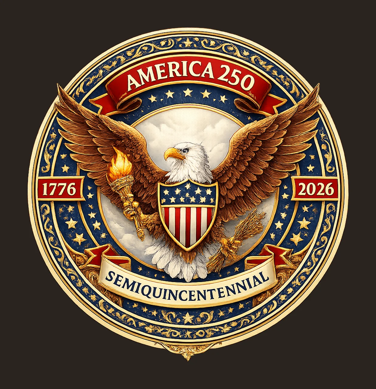 America 250 Anniversary Ornament Independence Celebration contrast preview thumbnail