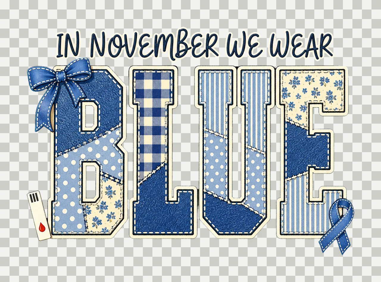 In November We Wear Blue Diabetes Awareness bundle 04 transparency and detail preview thumbnail