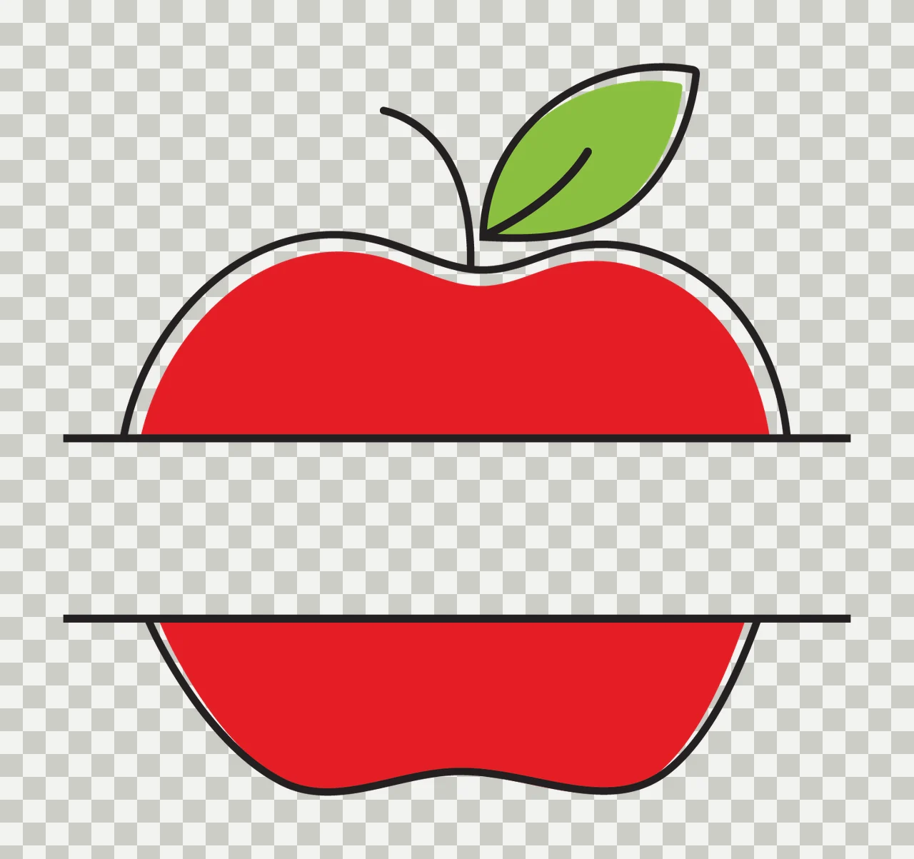 Can Glass Wrap Red Apple Monogram Split Graphic transparency and detail preview thumbnail