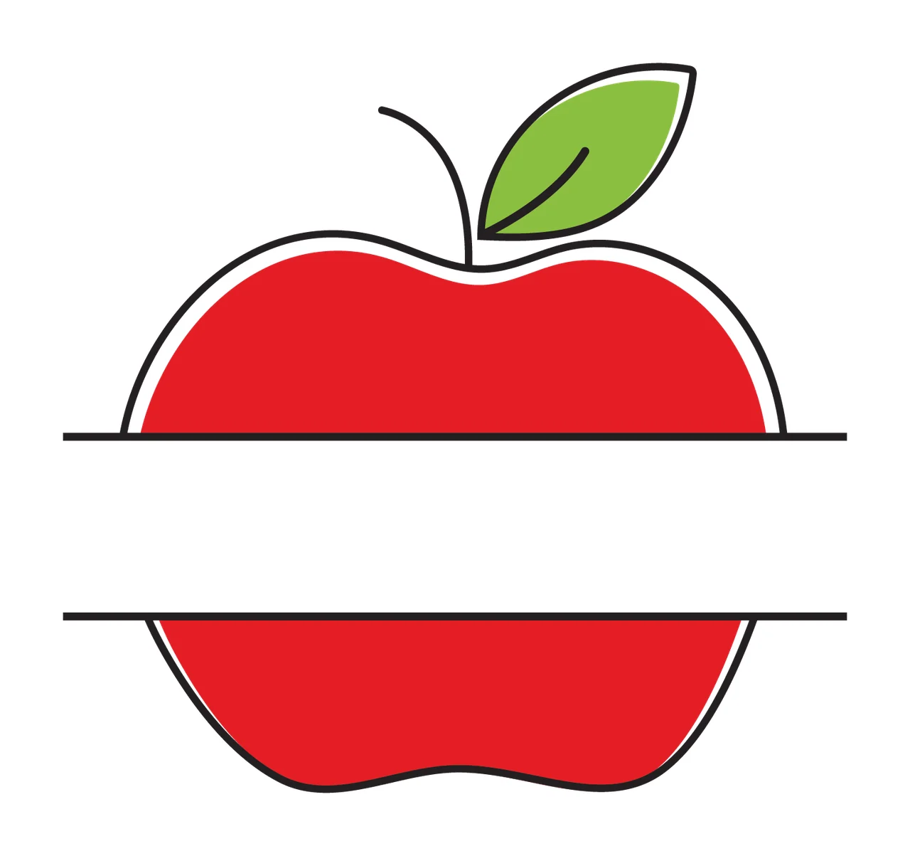 Can Glass Wrap Red Apple Monogram Split Graphic