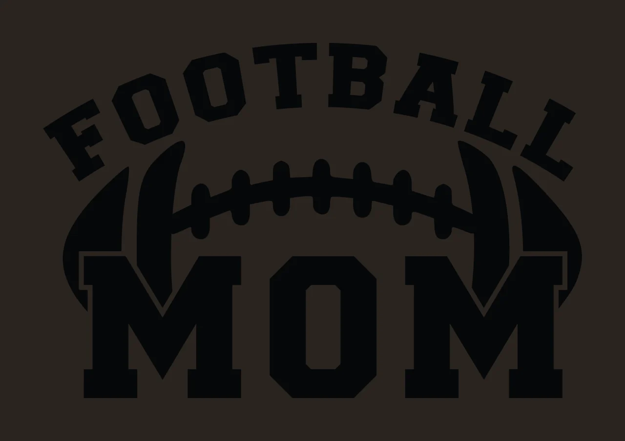 Football Mom Black Text Graphic With American Icon letters contrast preview thumbnail