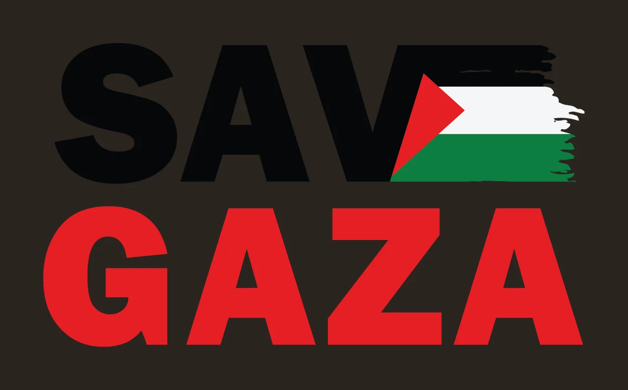 Save Gaza Text With Graphic displayed letters brush stroke contrast preview thumbnail