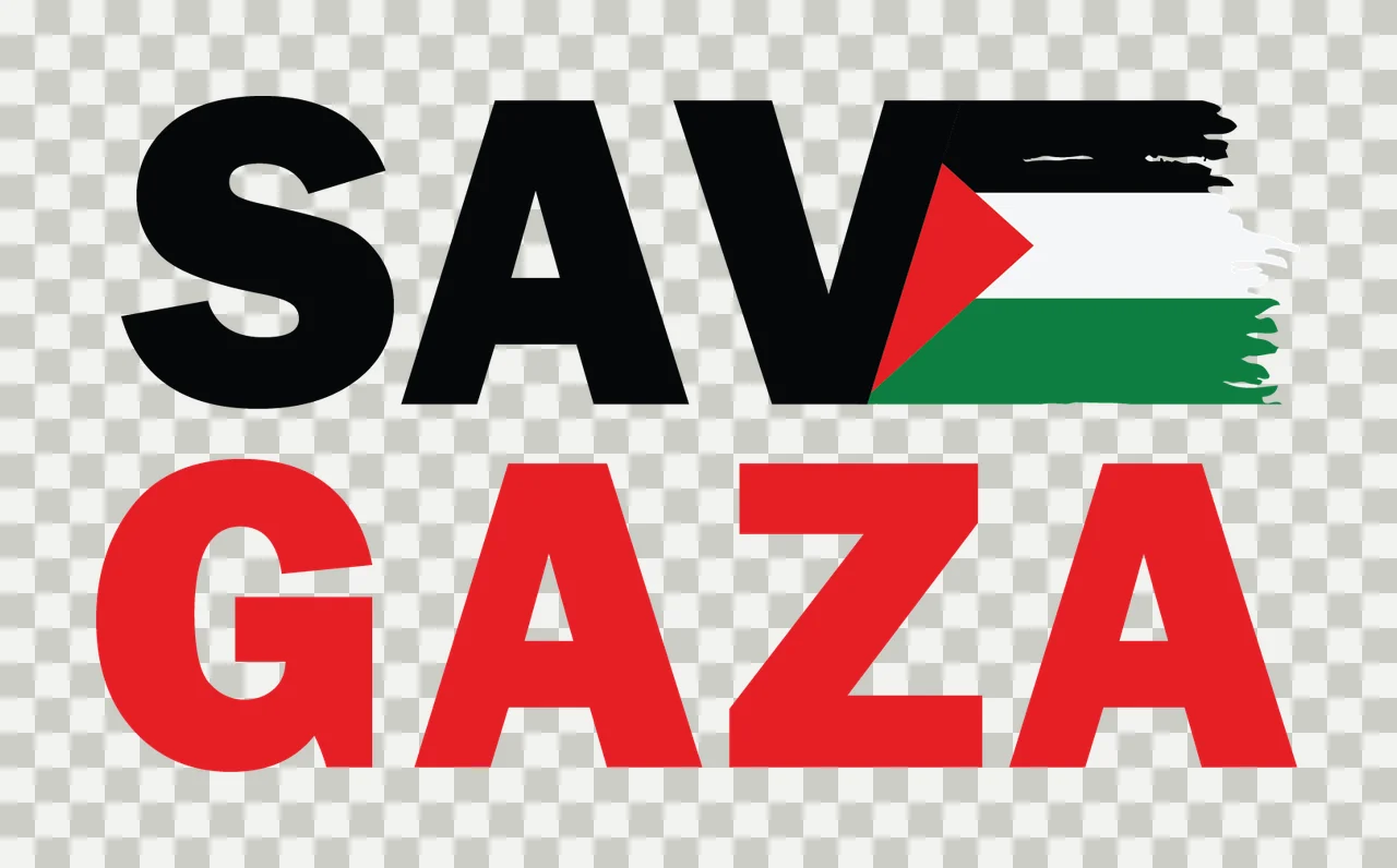 Save Gaza Text With Graphic displayed letters brush stroke transparency and detail preview thumbnail