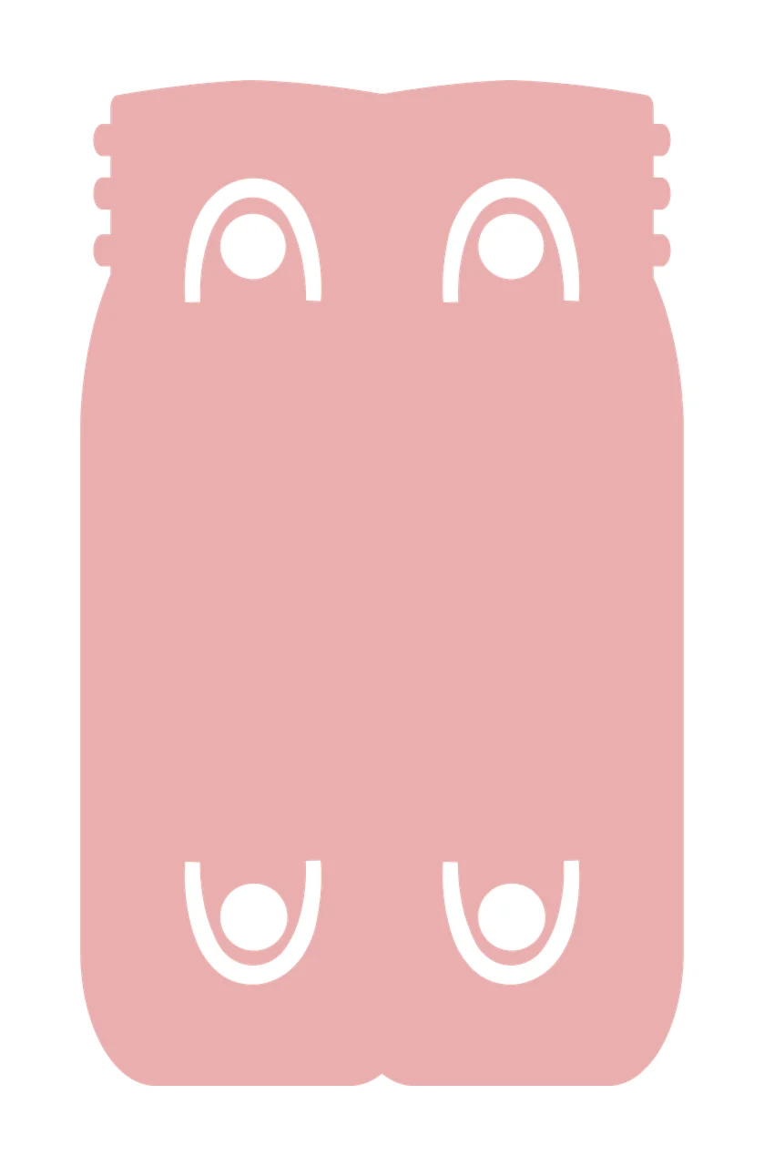 Black Rectangle Shape With Four Circular Cutouts circles ribbing