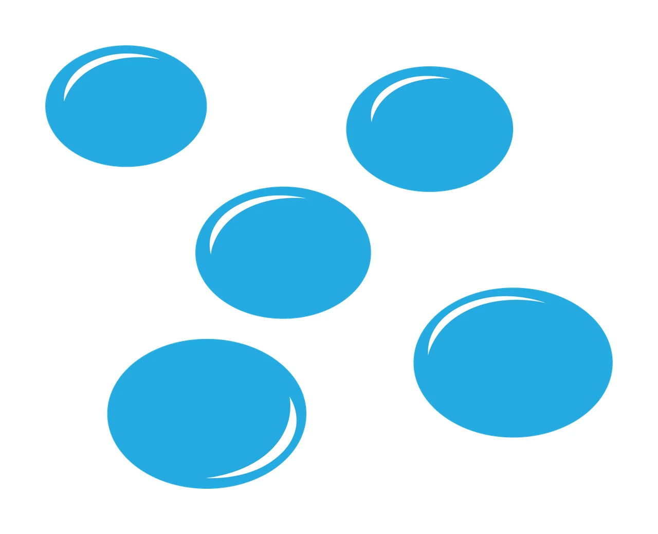 Five Black Circular Shapes Arranged In A Random circles floating
