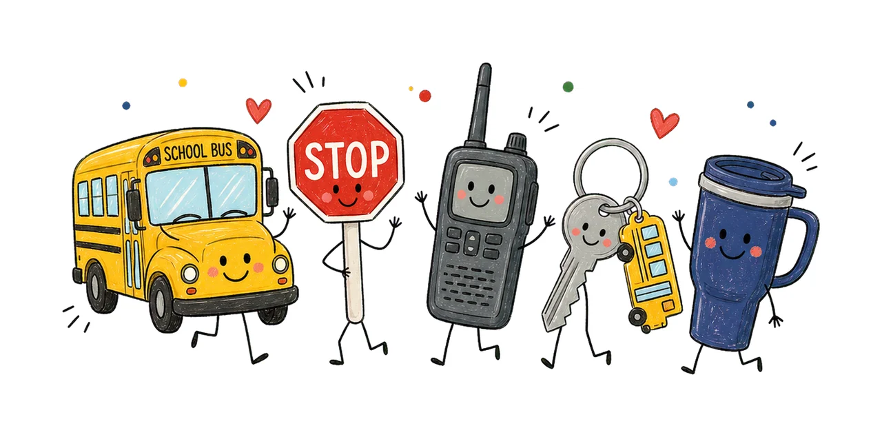 Bus Driver Doodle Character School Bus Driver Variation A